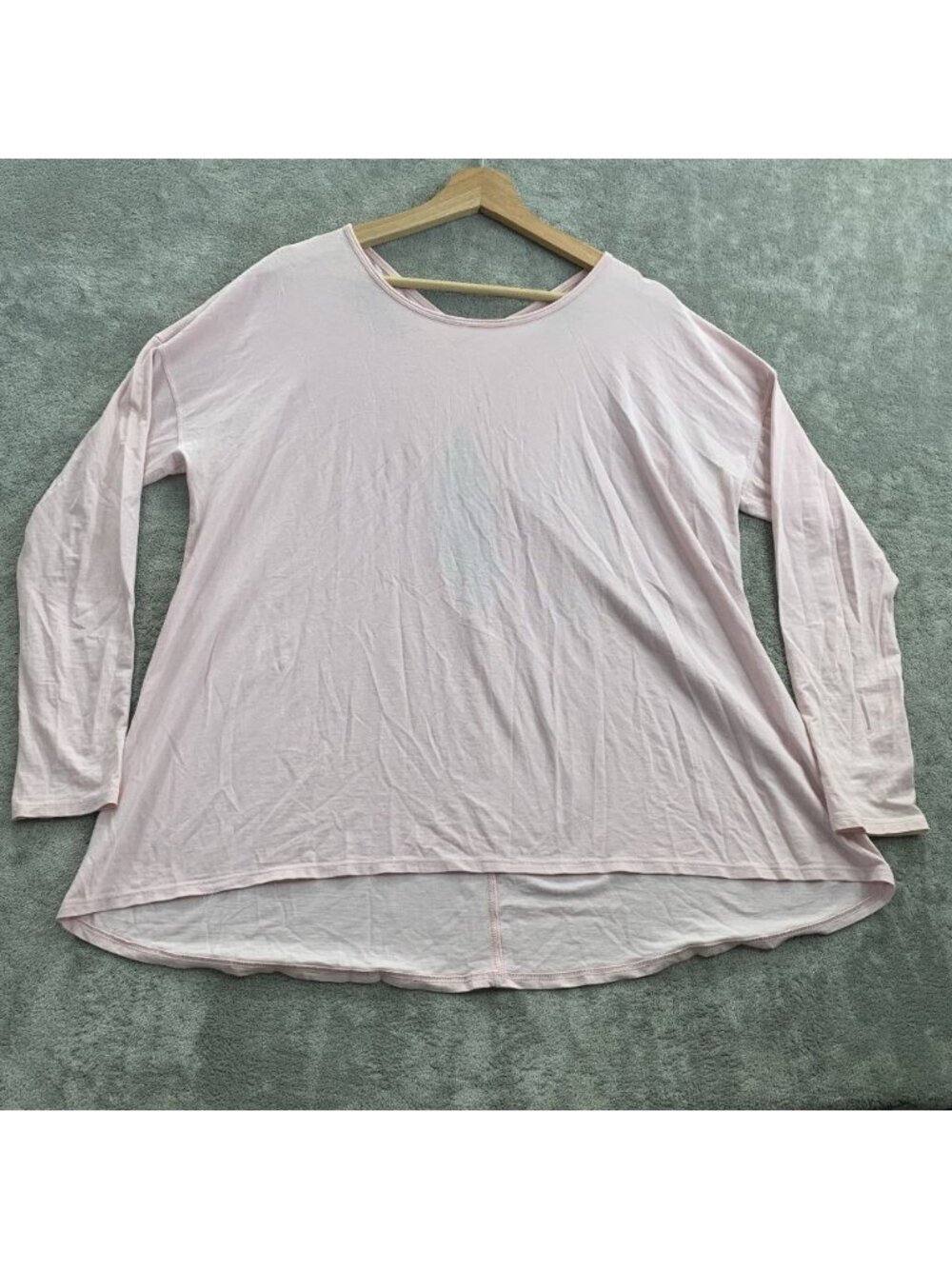 Lululemon Back Into It Long Sleeve Shirt Women's 8 Heathered Pink Puff Crossback